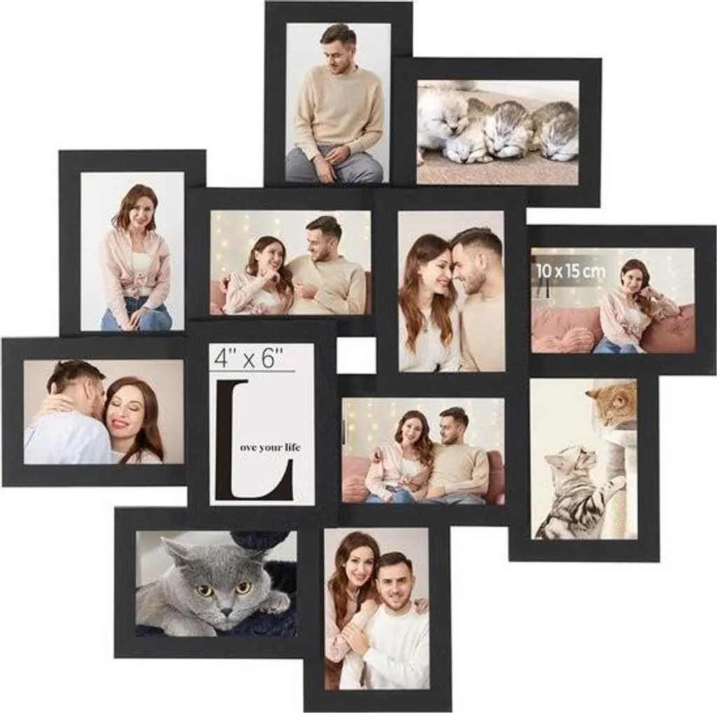 Décoration intérieure : cadre photo pêle-mêle pour 12 photos de famille