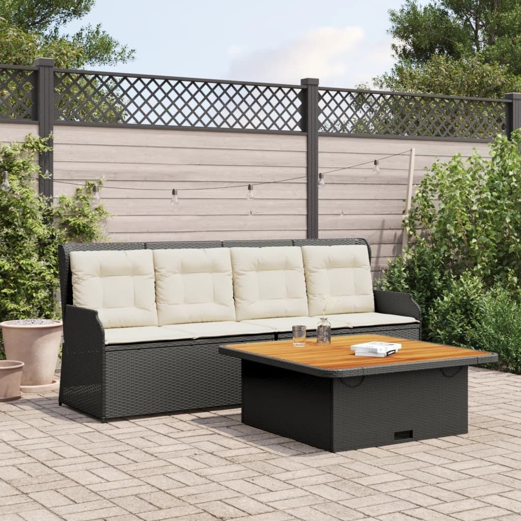 Maison Exclusive - 3-tlg. Garten-Sofagarnitur mit Kissen Schwarz Poly Rattan