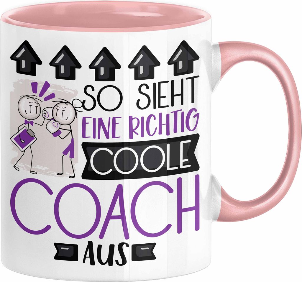 Coach Geschenk Tasse Lustig Geschenkidee für Coach Geburtstag So Sieht Eine Richtig Coole Coach Aus Frauen Spruch (Rosa)