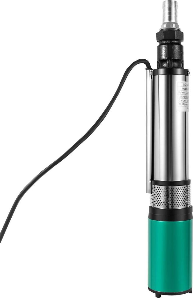 Tiefbrunnenpumpe - Tauchpumpe - 320 W - Solar- und elektrisch betrieben - Bewässerung Landwirtschaft & Garten - Silber