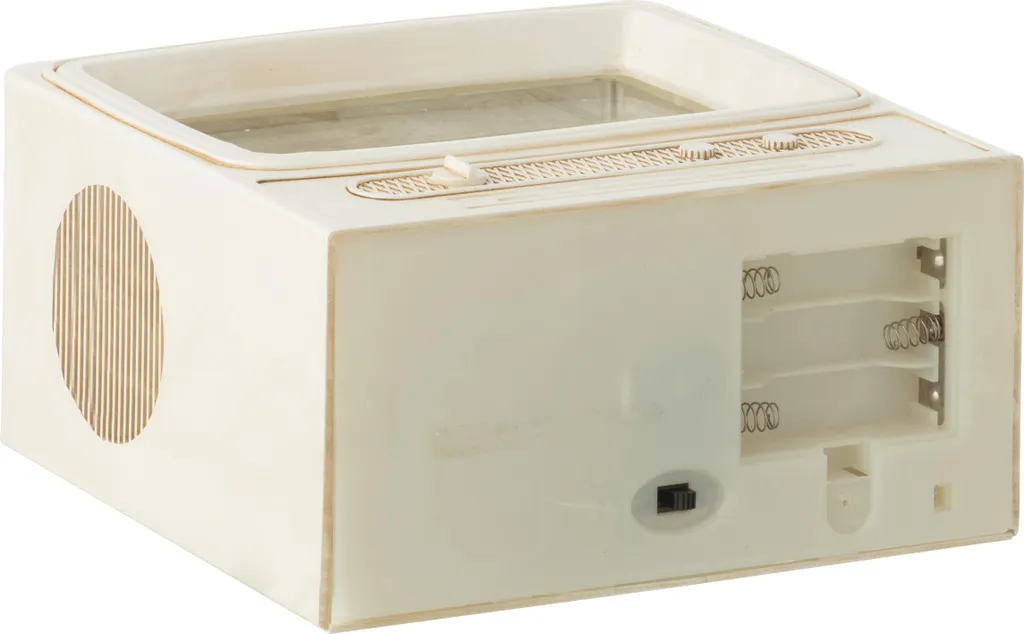 Globe d'Eau Télévision J-Line Blanc pour Centre de Table Noël Chic - 2