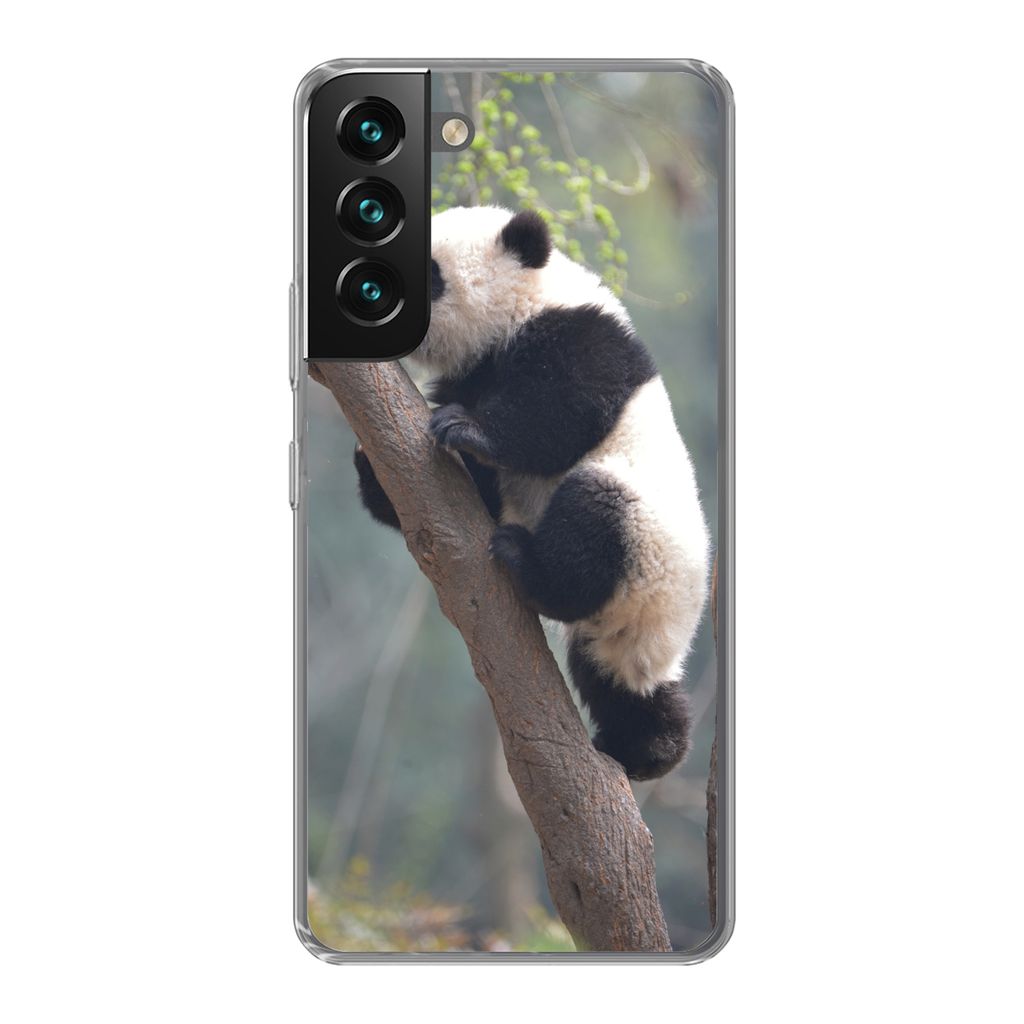 MuchoWow Handyhülle Schutzhülle Hülle für Samsung Galaxy S22 Plus Panda - Tier - Baum Silikon Softcase Handy Hülle - Schutzabdeckung