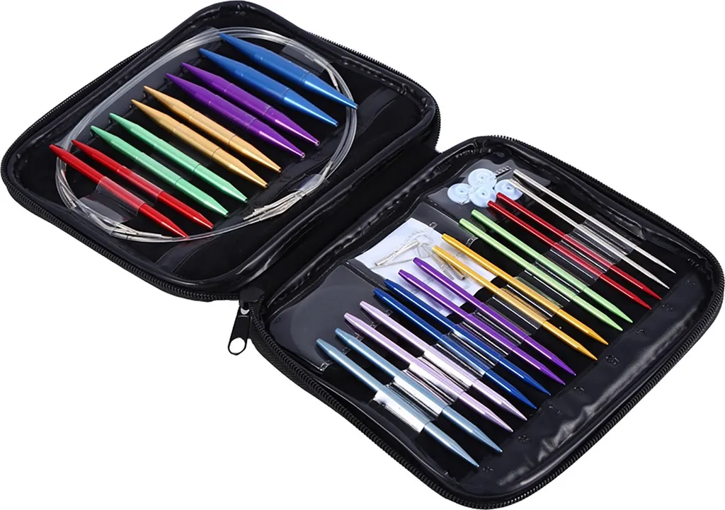 Set d'aiguilles circulaires interchangeables 13 paires 3.0-10.0mm Rose