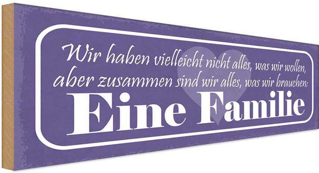 vianmo Holzschild 10x27 cm Familie Zusammen sind wir alles Freunde