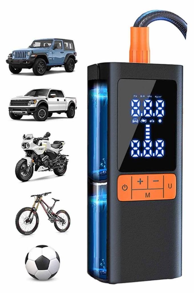 INF Kabelloser Reifenkompressor 6000mAh PC ABS 12x6.5x5cm Display LED