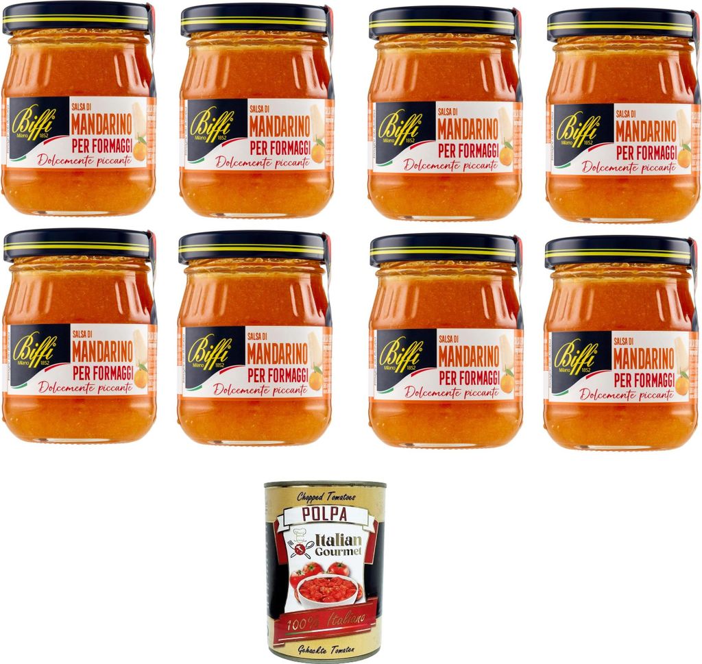 Biffi Salsa di mandarini per formaggi Mandarinensauce für Käse 8x100 gr+ Italian Gourmet polpa 400g