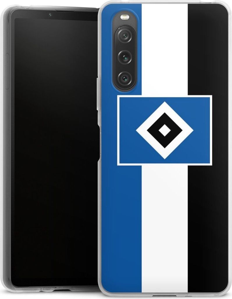 DeinDesign Handyhülle für Sony Xperia 10 V Silikon Hülle Case Smartphone Schutzhülle HSV Hamburger SV Streifen