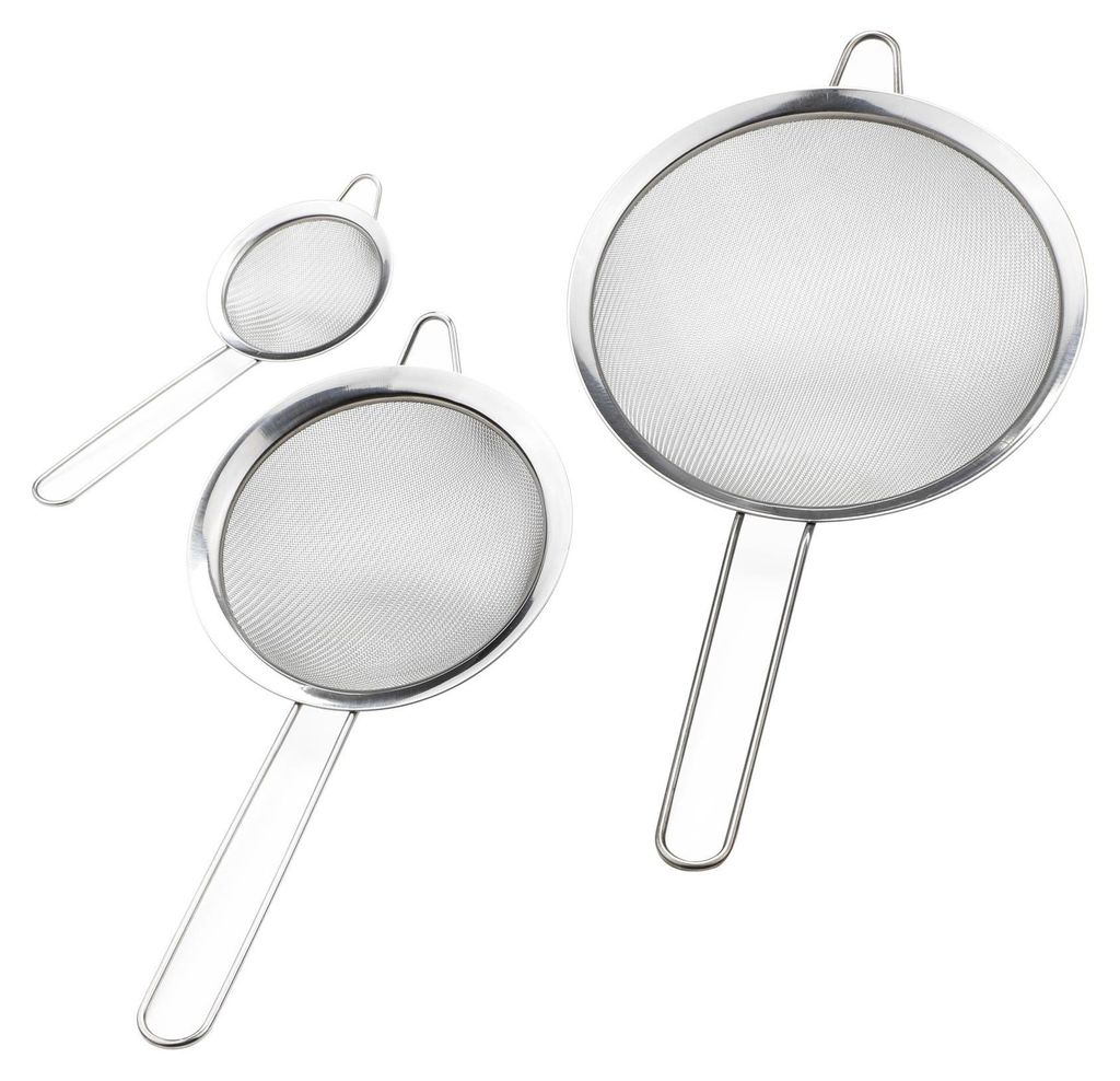 Küchensieb Set 3-teilig Edelstahl 8 14 20 cm Sieb Produktbild 