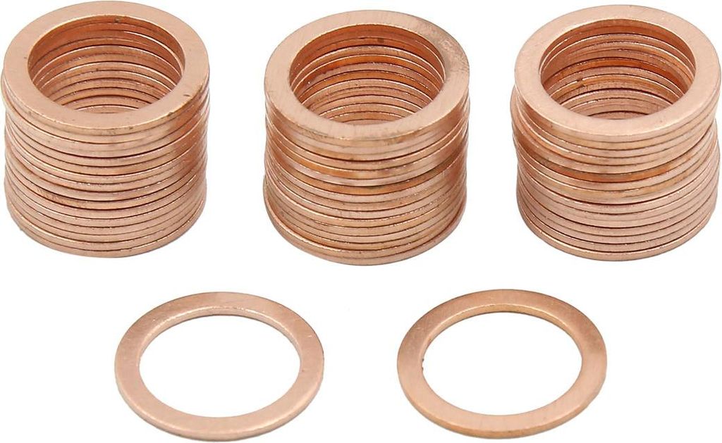 50Stk. 15mm Inner Dmr. Kupfer Unterlegscheiben Flache Dichtplatte Dichtung Ringe