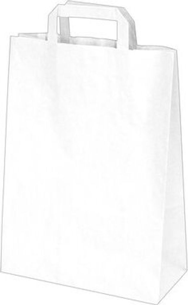 250x GASTRO Papiertragetaschen 32 x 26 x 14 cm mit EAN-Code weiß