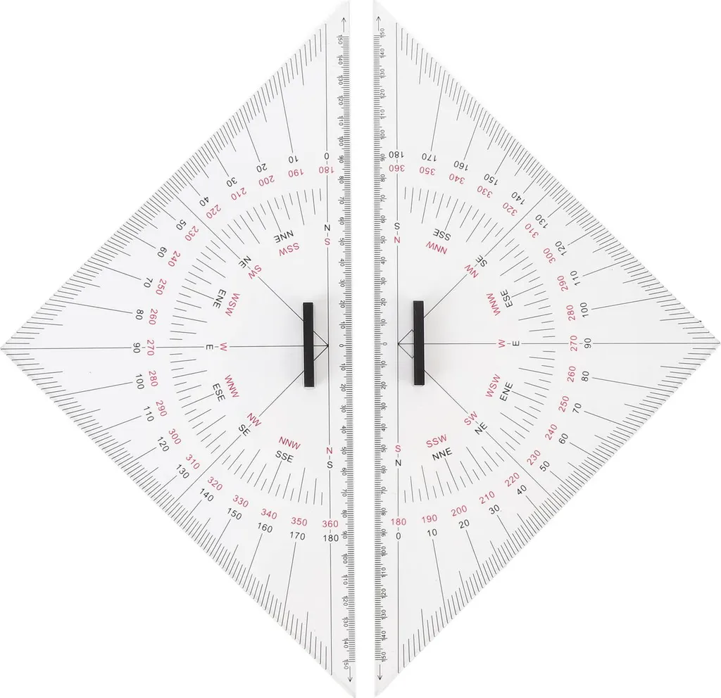 Righello Triangolare 300mm Navigazione Nautica: Acrilico Trasparente