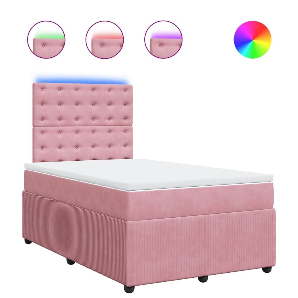 Boxspringbett mit Matratze Rosa 120x190 cm Samt