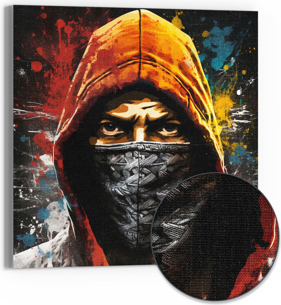 DEQOART Hybrid Leinwand Bild 50x50 cm 'Urbane Mystik' Wandbild Glas flach modern