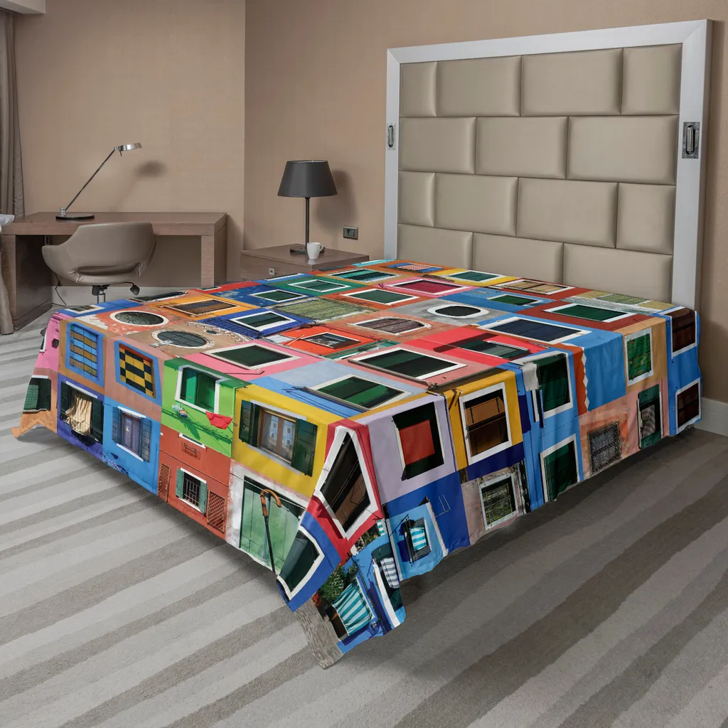 Drap de lit supérieur décoratif en tissu doux motif italien 244x205cm