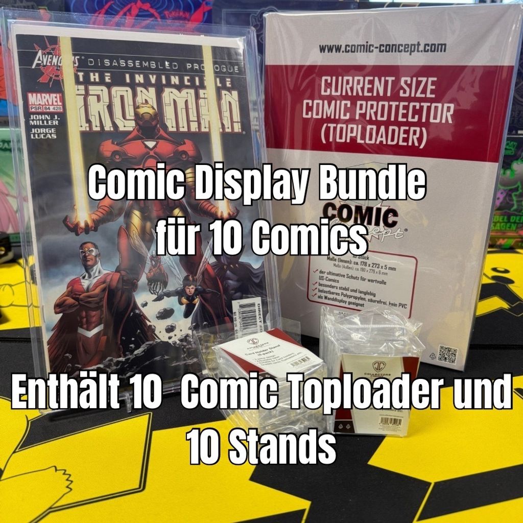 Comic Concept Display Bundle 10x Comic Concept Current Size Protector Toploader + 10x Stands