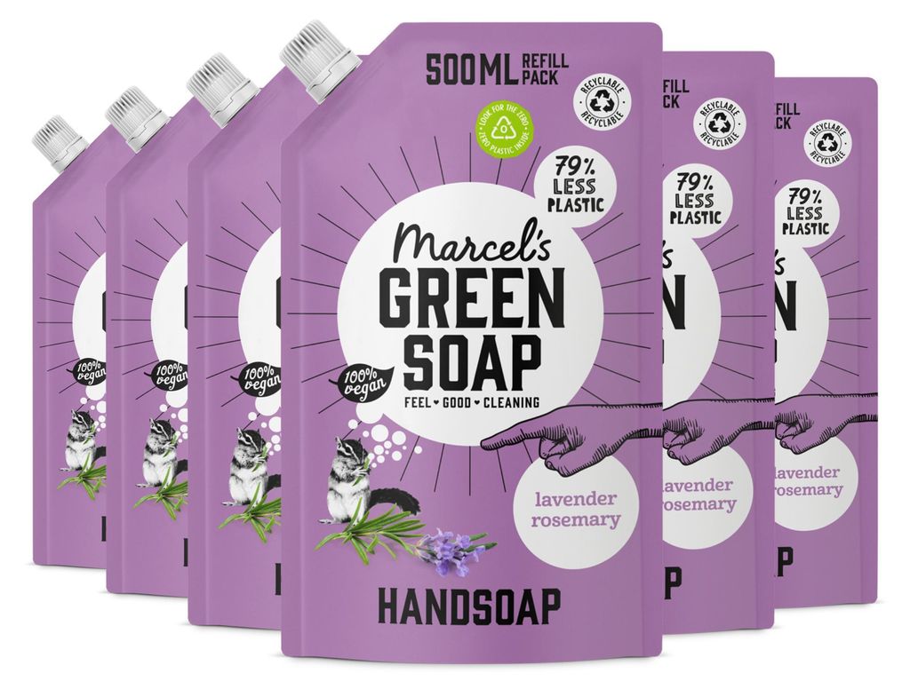 6x Marcel's Green Soap Handseife Lavendel & Rosmarin Produktbild 