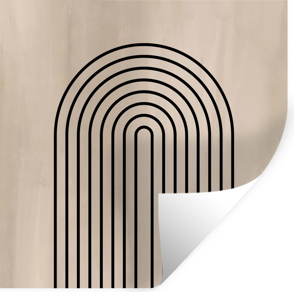 MuchoWow Wandtattoo Wandsticker Wandaufkleber Streifen - Abstrakt - Bogen 100x100 cm Selbstklebend und Repositionierbar - Wierderverwendbar - Sel...