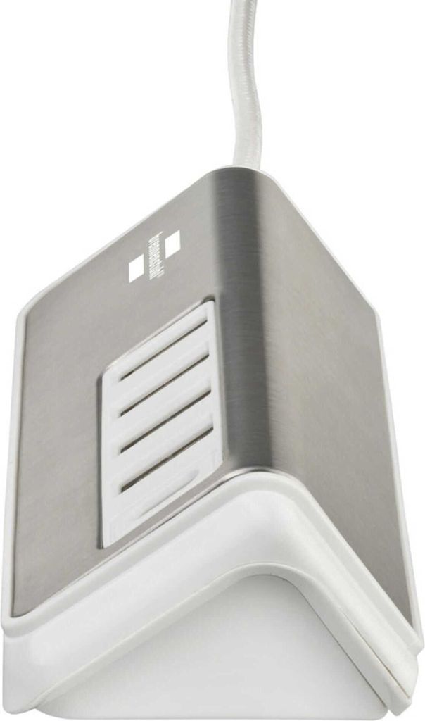 brennenstuhl®estilo USB lader met snellaadfunctie / Meervoudig USB oplader met roestvrijstalen oppervlak en 1,5 m textielkabel (1x Power Delivery Typ C en 4x USB-A-lader