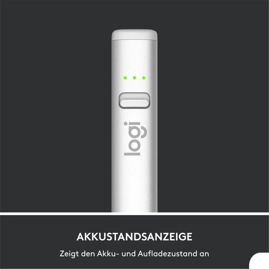 Logitech Crayon stylet gris avec pointe intelligente et corps plat - 12