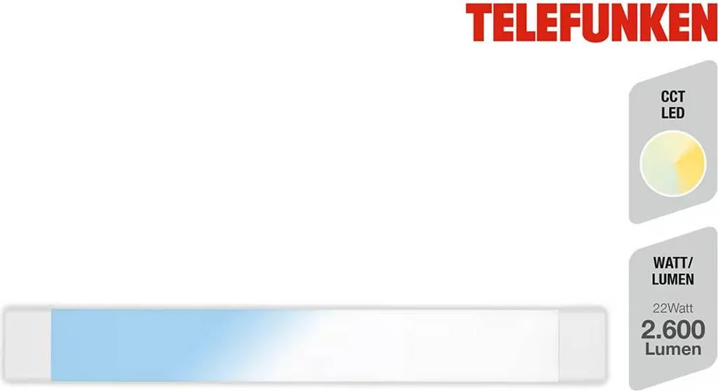 TELEFUNKEN Lampe encastrable LED CCT 62 cm 22W 2600 lm Blanc