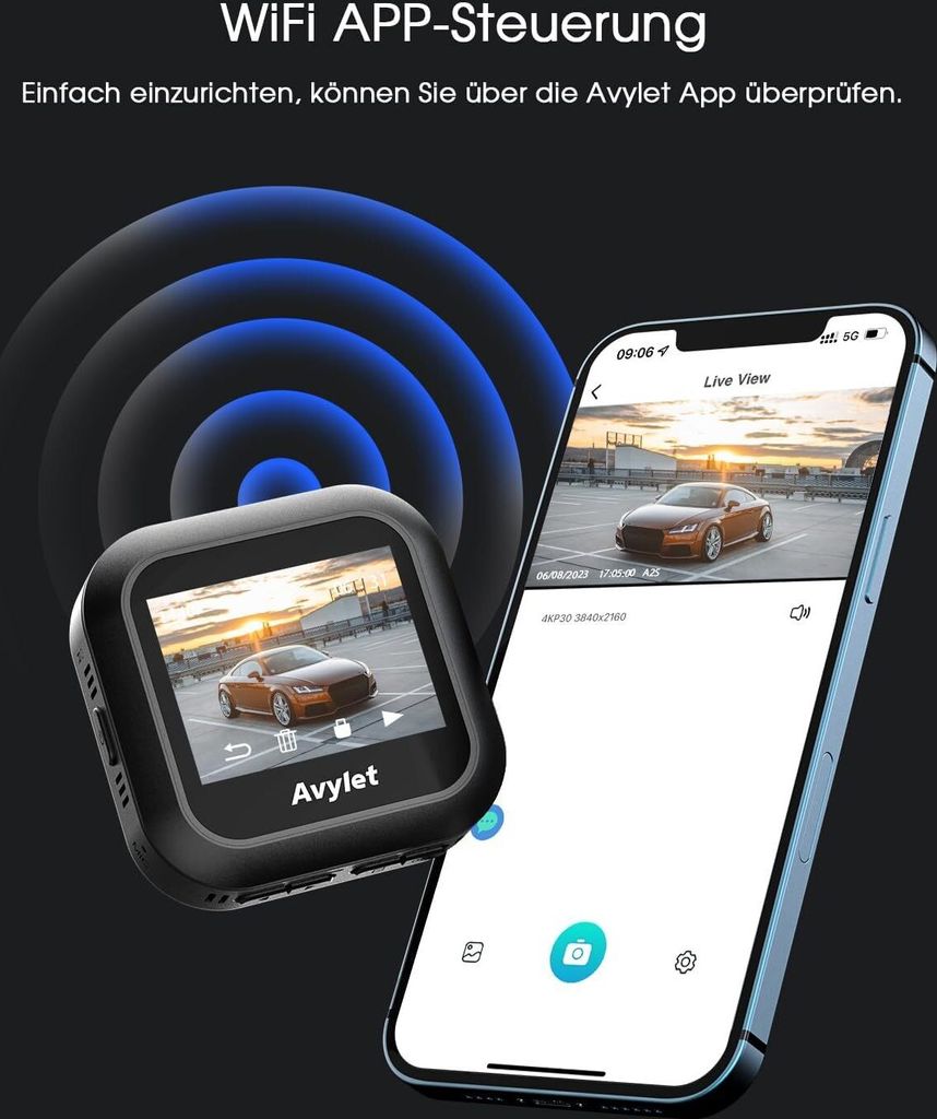 Přístrojová kamera do auta s přední zadní kamerou 4K/1080P, Obrázek produktu 4