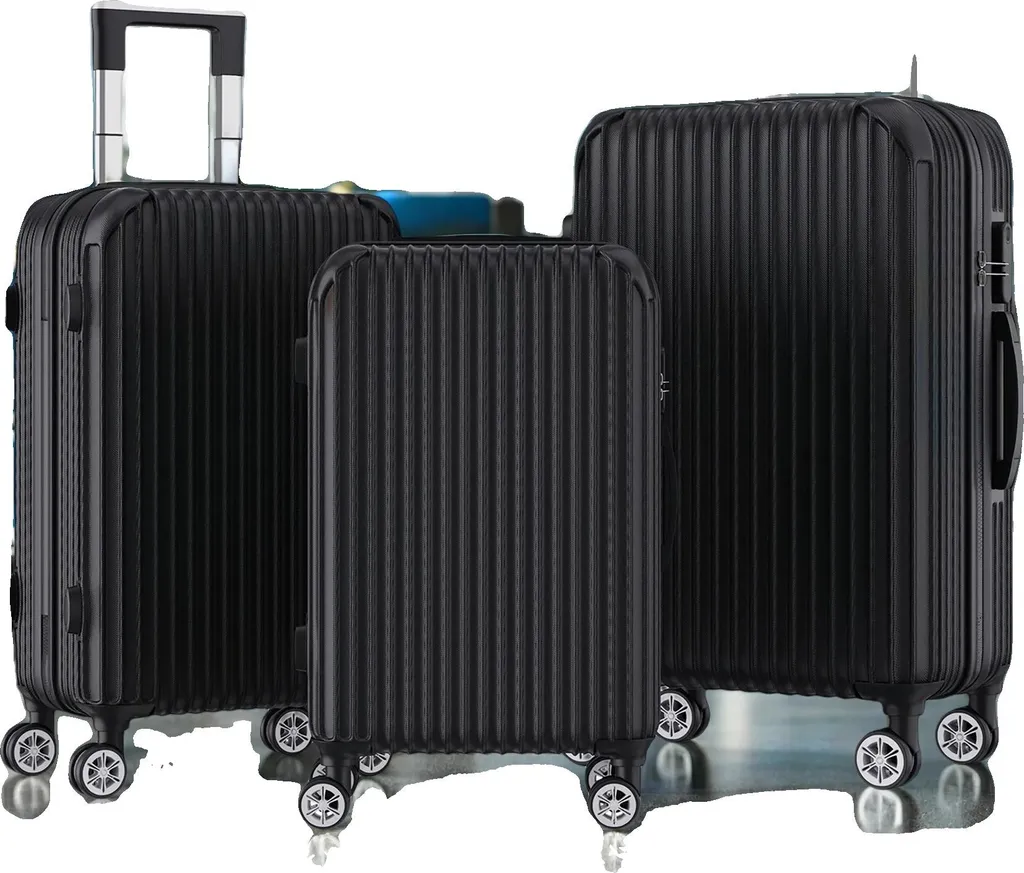 Valises de voyage noires avec roulettes 360 degrés et cadenas TSA
