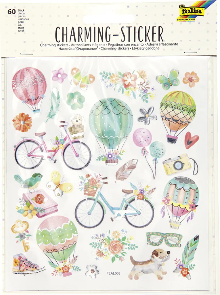Stickers de Printemps folia - 60 étiquettes adhésives pour scrapbooking