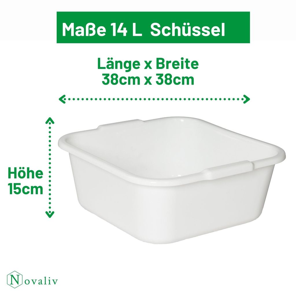 Novaliv 3x Mísa na mytí nádobí čtvercová 14L, 38x38 cm, Obrázek produktu 