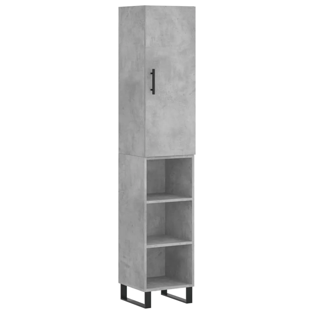 SYFAX™ Credenza Grigio Cemento 34,5x34x180 cm in Legno Multistrato