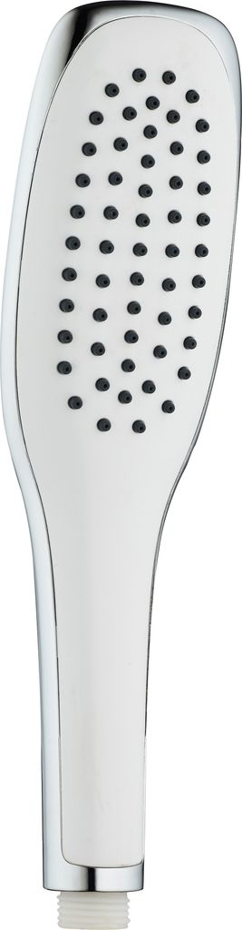 A close-up studio shot of a shower head.