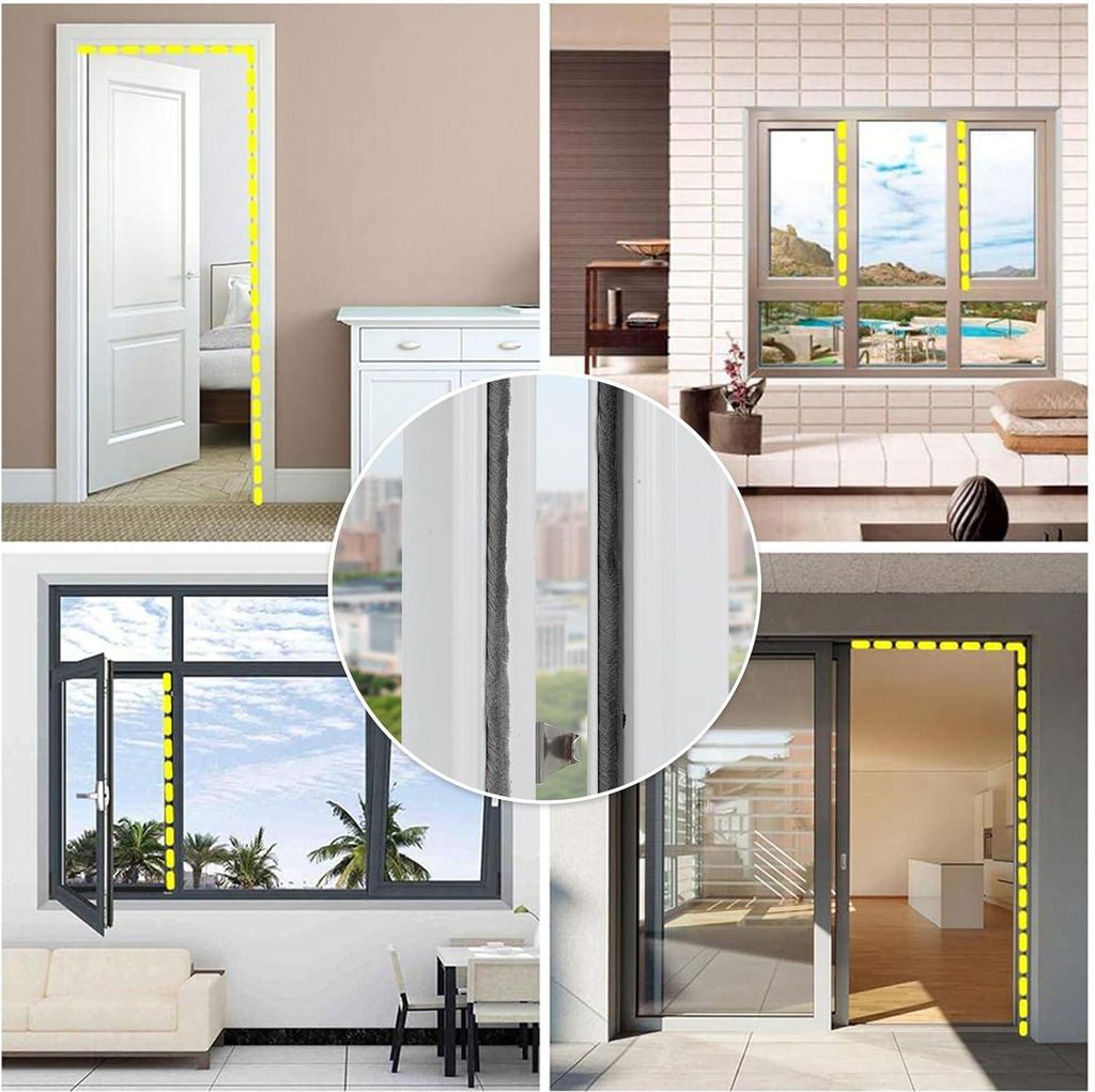 Zugluftstopper für Türen Bürstendichtung 6mm x 8mm Selbstklebend Insektenschutz Dichtungsbürste Fenster Kleiderschrank Zugluftstopper