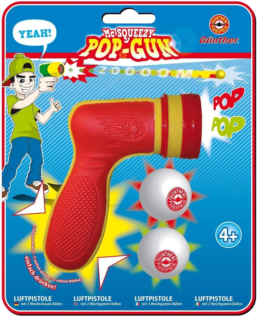Paul Günther 1540 - Mc Squeezy Pop Gun, Luftpistole für Produktbild 