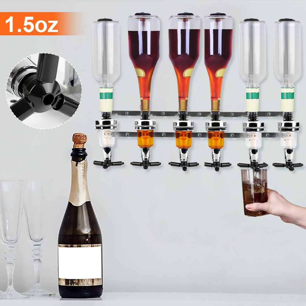 6 Flaschen Getränkespender Zapfanlage Hausbar Getränkeportionierer Bar Butler Flaschenhalter Saft Getränkespender