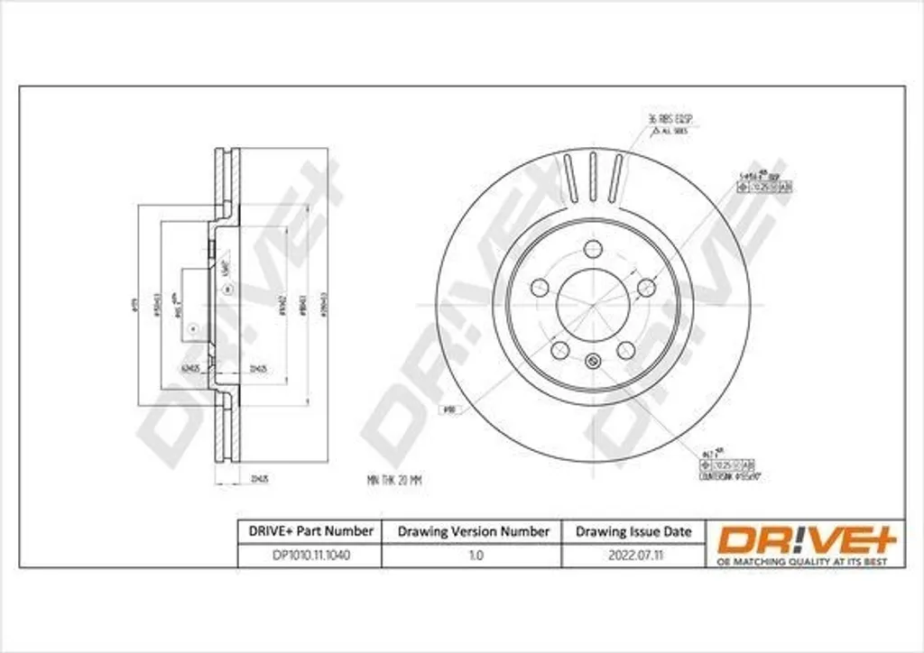 Disque de frein pour rénovation Volkswagen Golf 3 et Vento - Remplacement OE