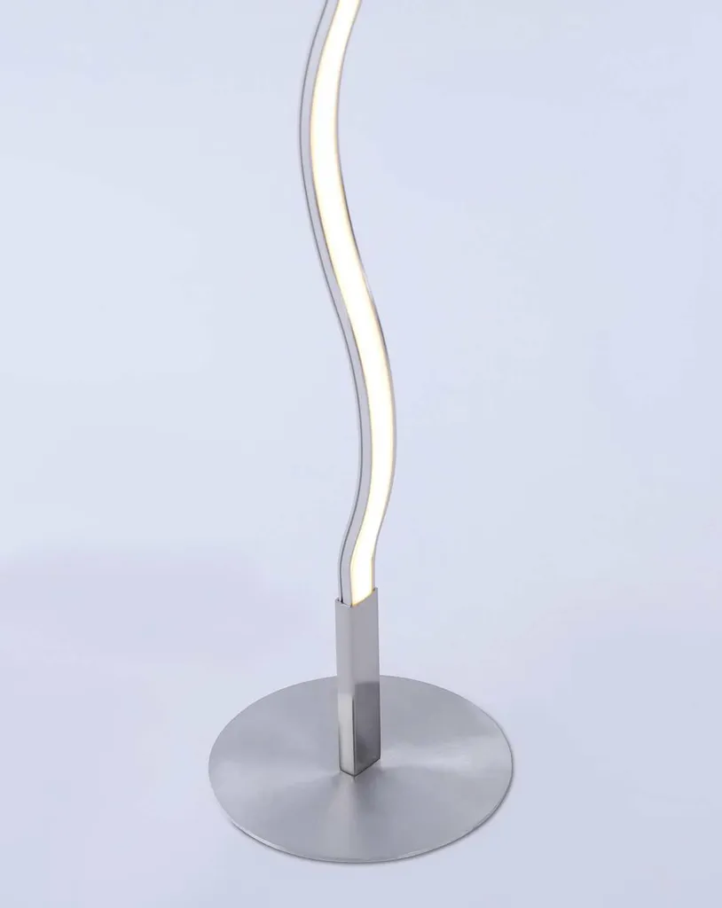 Lampadaire Design Vague Argenté avec LED Intégrées 120cm - Forme Incurvée - 8