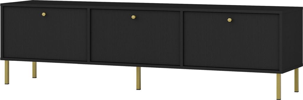 Selsey Oktio - TV-Möbel 3-türig, schwarz-graphit, 180 cm