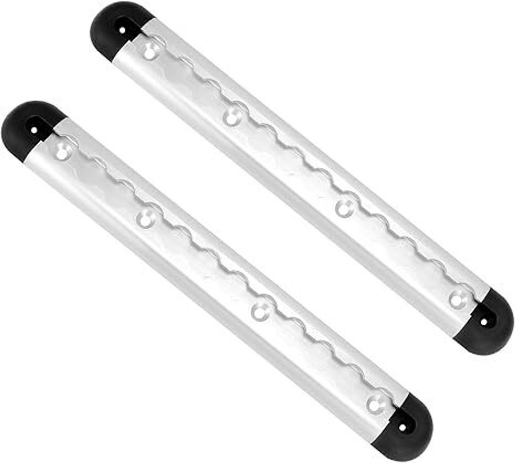 2 Stück 30 cm lange Aluminium-Airline-Schienen mit 4 Endkappen zur Ladungssicherung, Zurrschienen für LKW und Wohnmobile