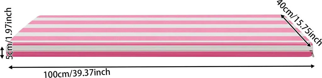 Galettes de chaise de jardin imperméables en mousse rose et blanc 45cm