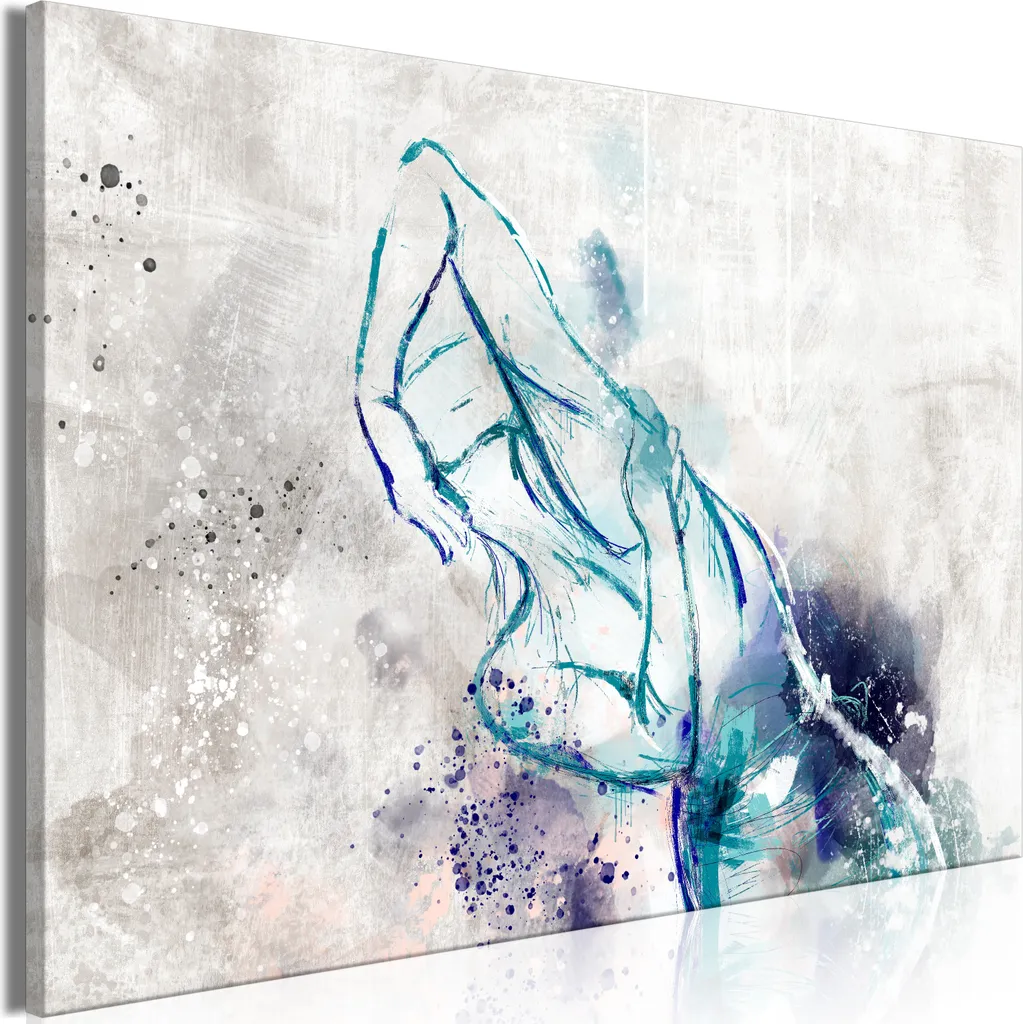 Quadro Moderno 120x80 cm Donna Blu | Stampa Tela Fliselina Resistente