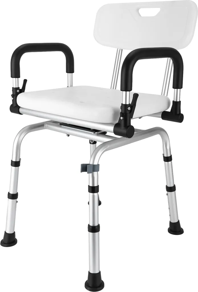 Tabouret de bain ergonomique 180kg à hauteur réglable et pieds ventouses