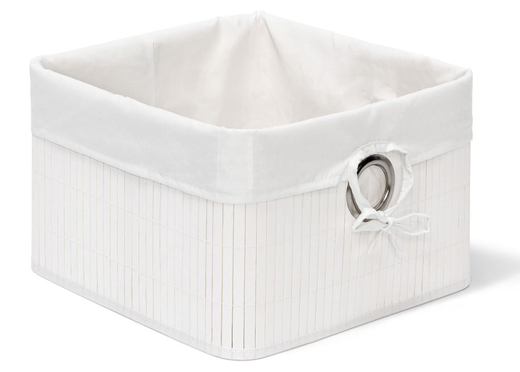 4 opbergmanden, met stoffen bekleding, bamboe, rechthoekig, Productafbeelding 