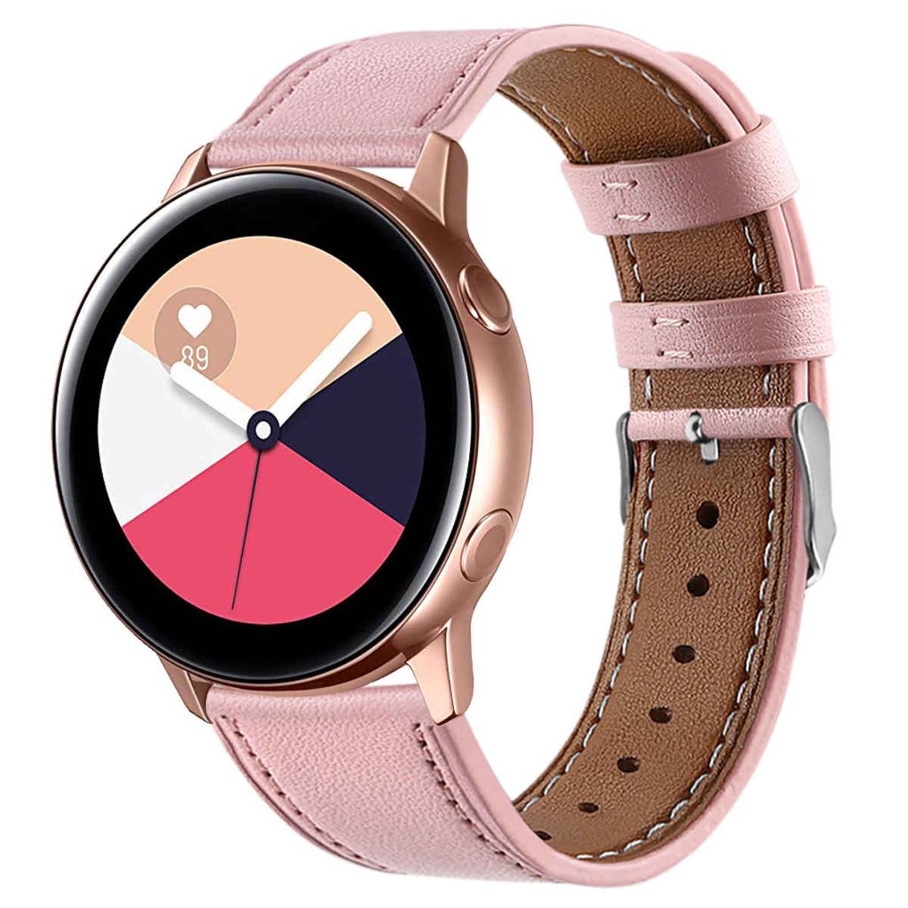 BStrap Leather Italy Armband für Garmin Venu 2 Plus, pink