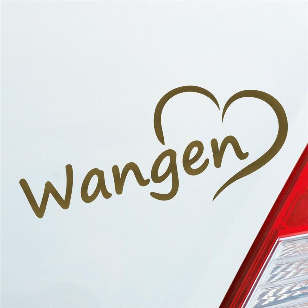 Auto Aufkleber Wangen Herz Stadt City Liebe Love Heimat 18,5x8 cm Gold Sticker Heckscheibenaufkleber
