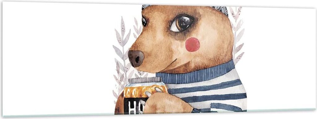 Bilder auf glas - Einteilig - Anthropomorphisierung Bär Kinder - 160x50cm - Glasbilder - Wandbilder - Bilder - Wanddekoration aus Glas - Glas Bild...