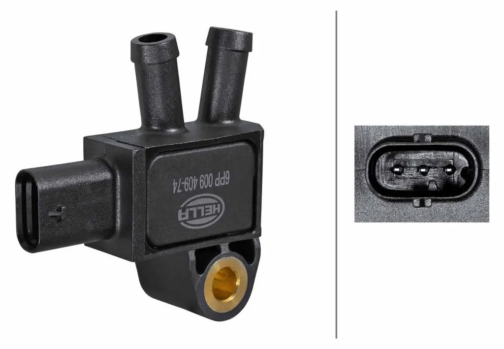 Capteur de pression gaz d'échappement pour Mercedes système HELLA 3 pins
