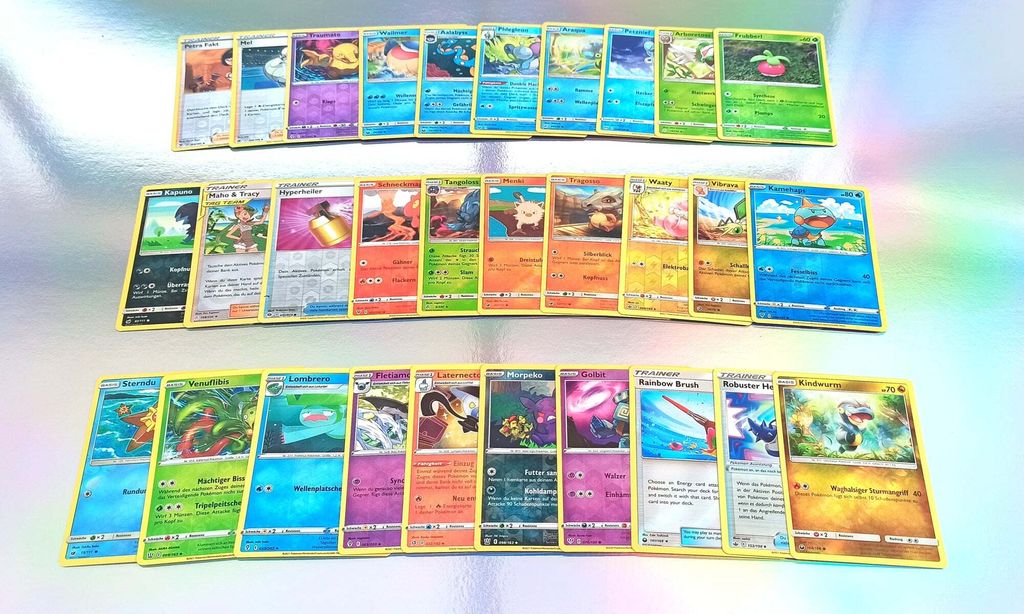 30 Pokémon-Karten REVERSE HOLO - Deutsch - Sortiert und Produktbild 