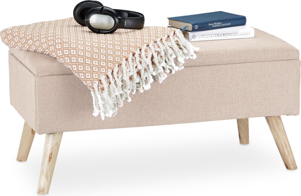 relaxdays Gepolsterte Sitzbank mit Stauraum Produktbild 