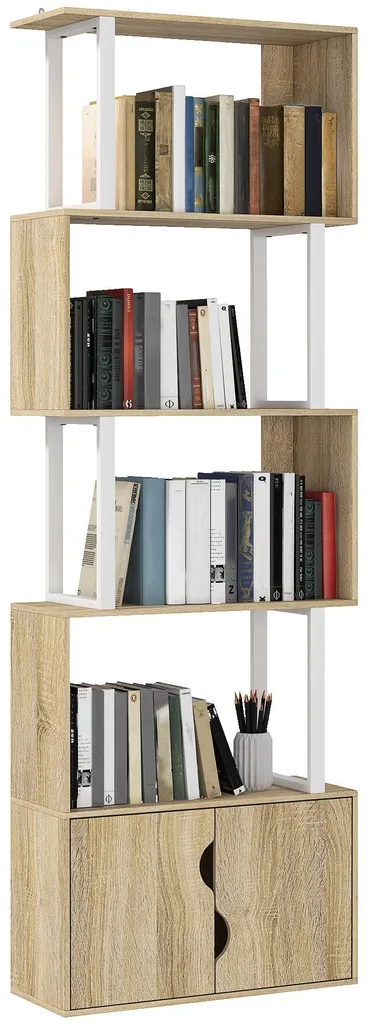 Meuble de rangement étroit 5 niveaux bois pour optimiser petit espace