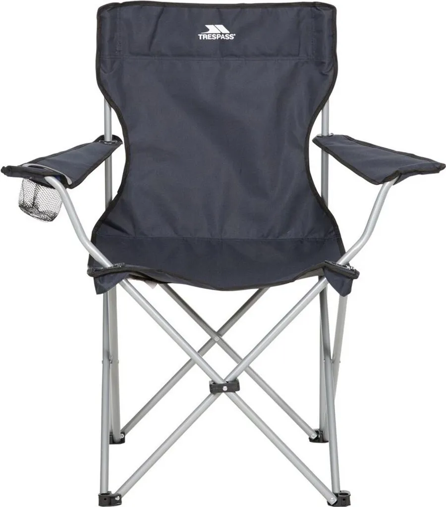 Chaise camping pliante Trespass Settle Noir Armature Acier Solide