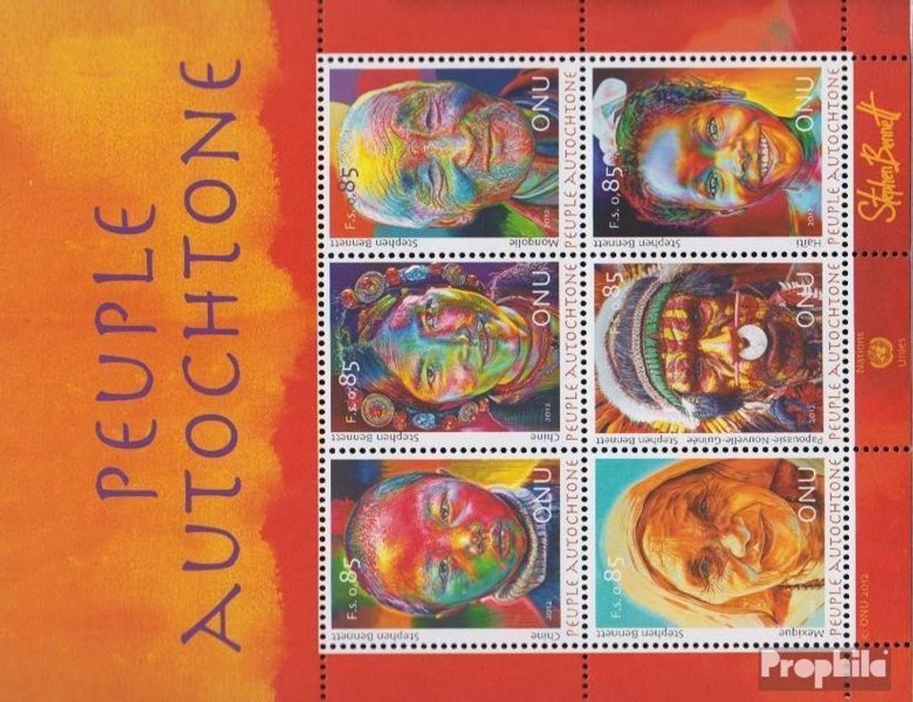 Briefmarken UNO - Genf 2012 Mi Block33 (kompl.Ausg.) gestempelt Indigene Menschen
